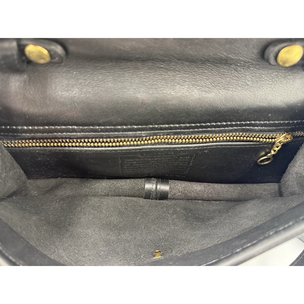 COACH Vintage Black Geometric Top Handle & Long Strap Purse 9044 Hang Tag USA - Picture 13 of 16